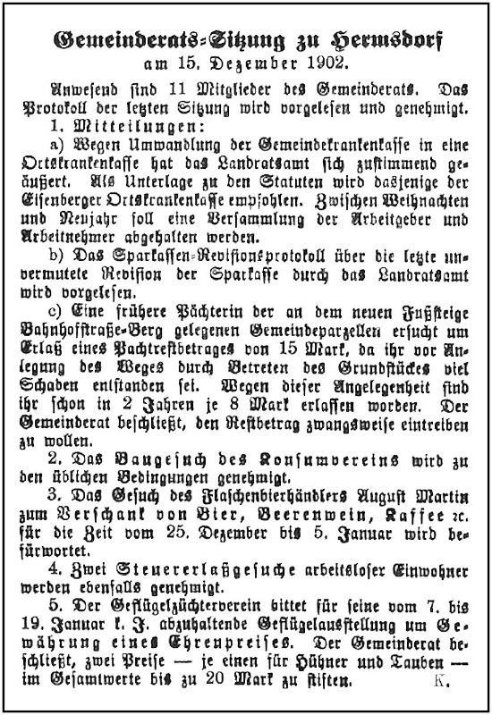 1902-12-12 Hdf Gemeinderatssitzung
